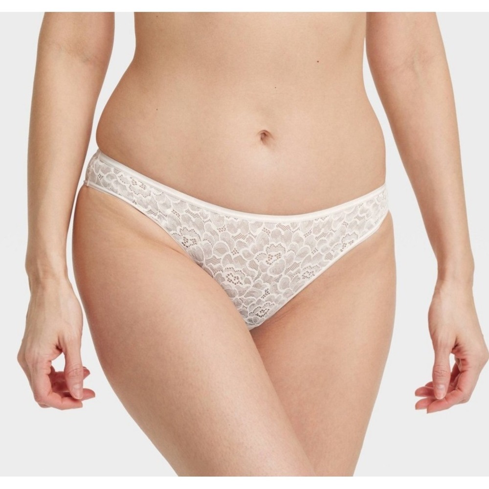 Women's Auden Rose lace cheeky underwear size L (12-14) white
